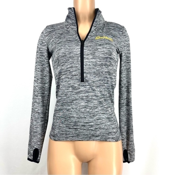 Victorias Secret PINK Sz XS Grey Sun Devils ASU Collegiate 1/2 Zip Pullover Top - Picture 2 of 10